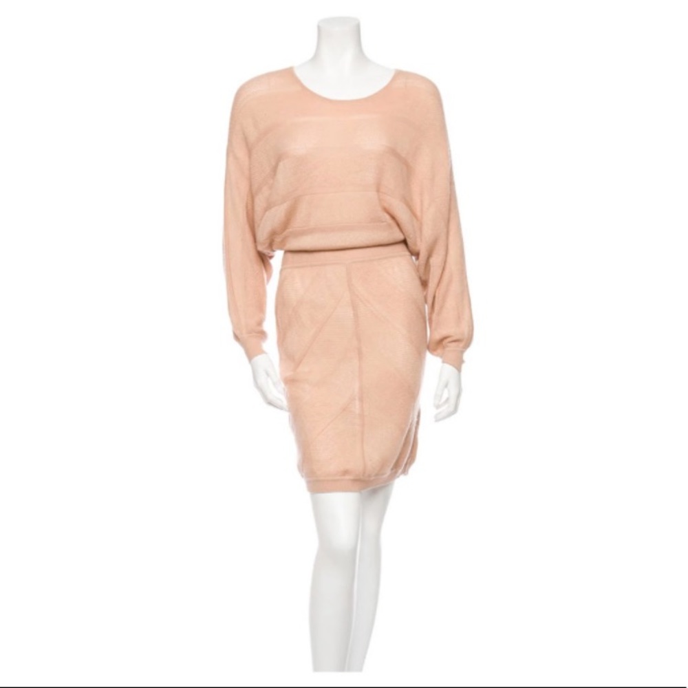 Derek Lam Rose Cashmere Drop-Waist Knit Dress